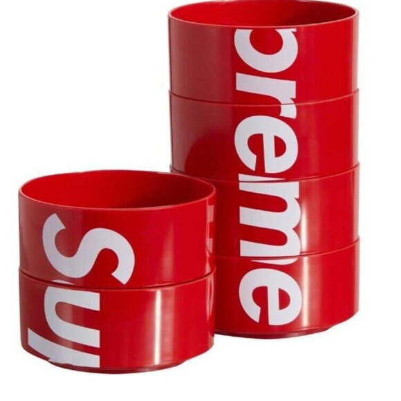 SS23A21 Supreme x Heller Bowls ( set of 6 ) Red Maxbowl New - Picture 2 of 4